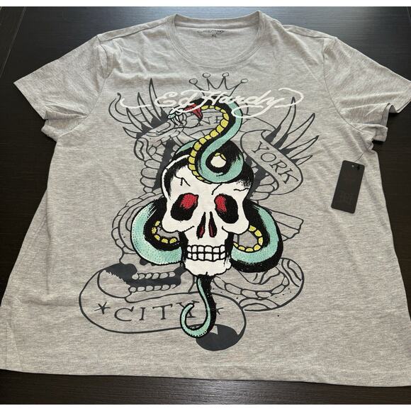 Ed Hardy Other - Ed Hardy Men’s Studded Graphic Print Shirt Size XL, New, Snake, Skull, New York
